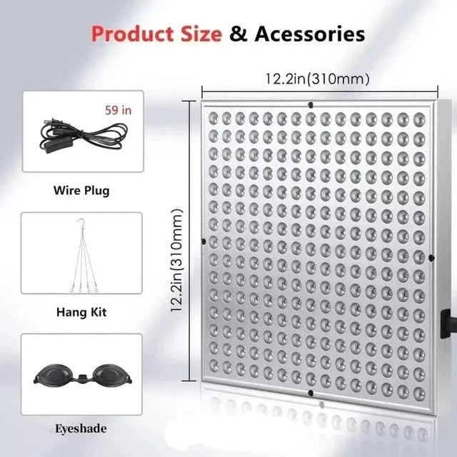 Light therapy lamp - infrared panel with 225 LEDs for skin rejuvenation and pain relief-4