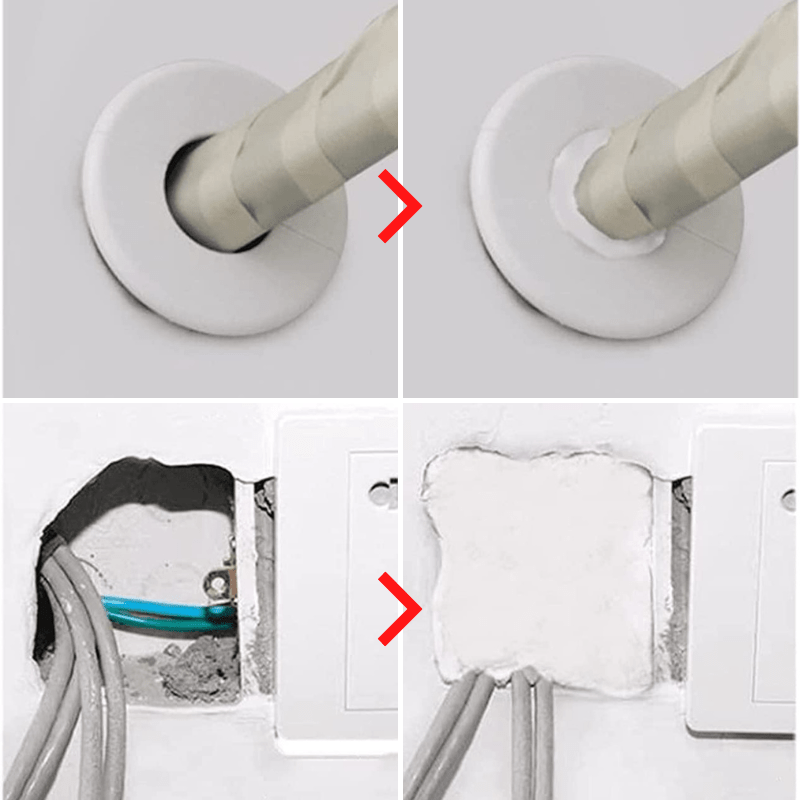 Waterproof Rubber Seal Mastic for Quick Application – Seals Holes and Cracks, 2-Pack, 10x5x2 cm, White-5