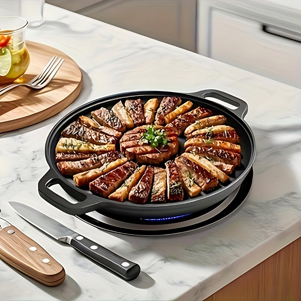 IRONFLAT – Non-Stick Cast Iron Griddle Skillet Pan with Dual Handles 6