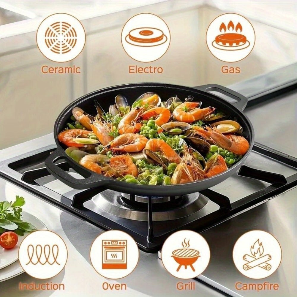 IRONFLAT – Non-Stick Cast Iron Griddle Skillet Pan with Dual Handles 5