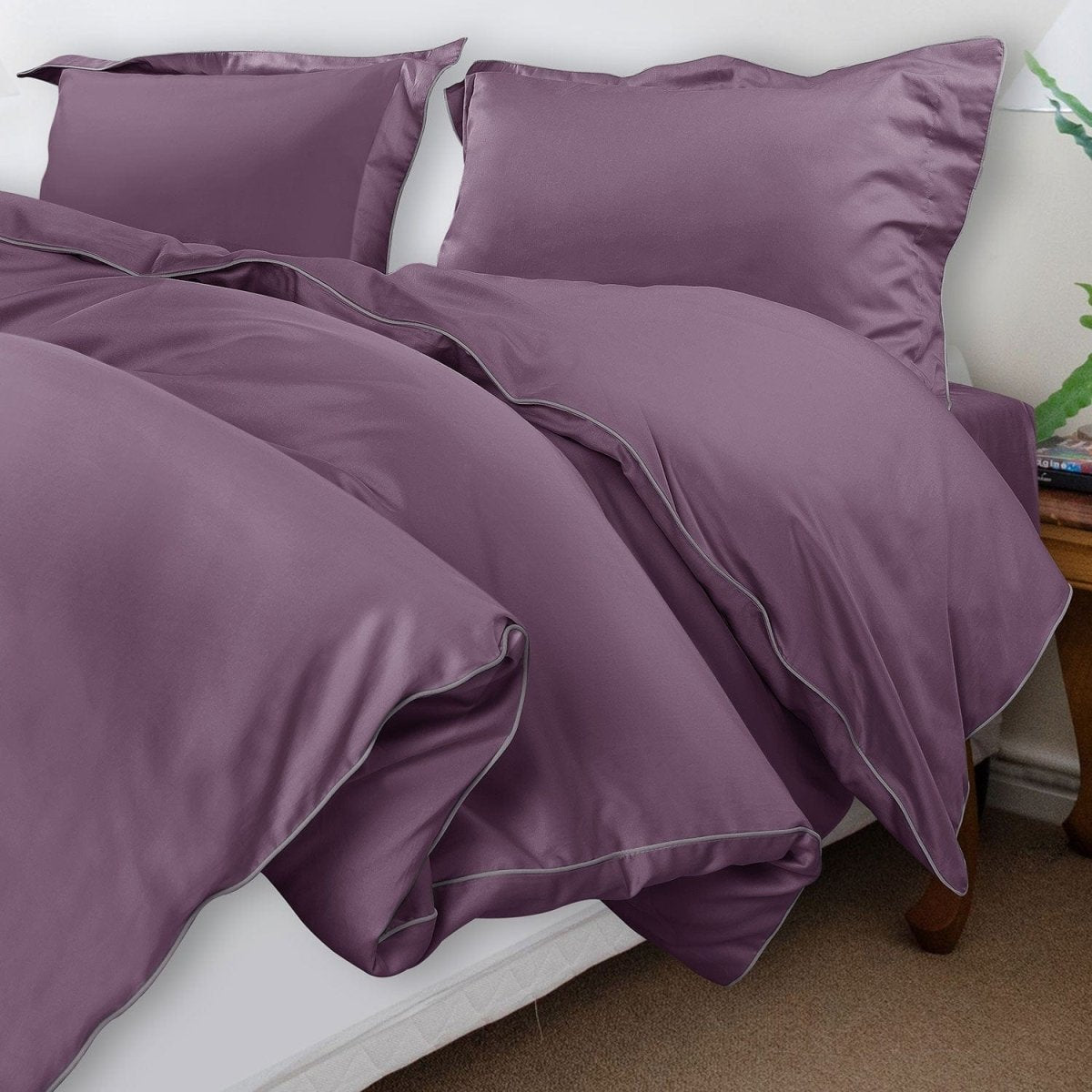 ITALIANEVE – 500 TC katoenen beddengoedset met dekbedovertrek en kussenslopen