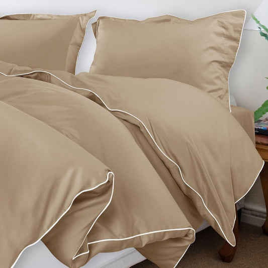 ITALIANEVE – 500 TC katoenen beddengoedset met dekbedovertrek en kussenslopen
