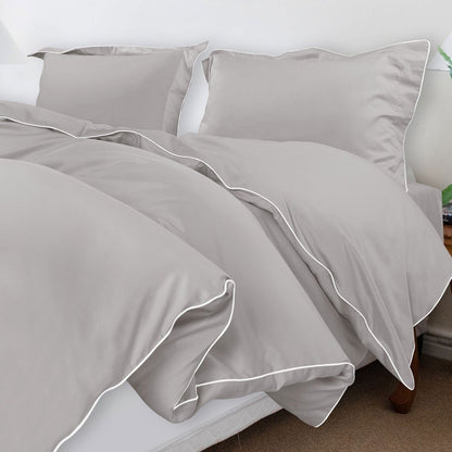 ITALIANEVE – 500 TC katoenen beddengoedset met dekbedovertrek en kussenslopen