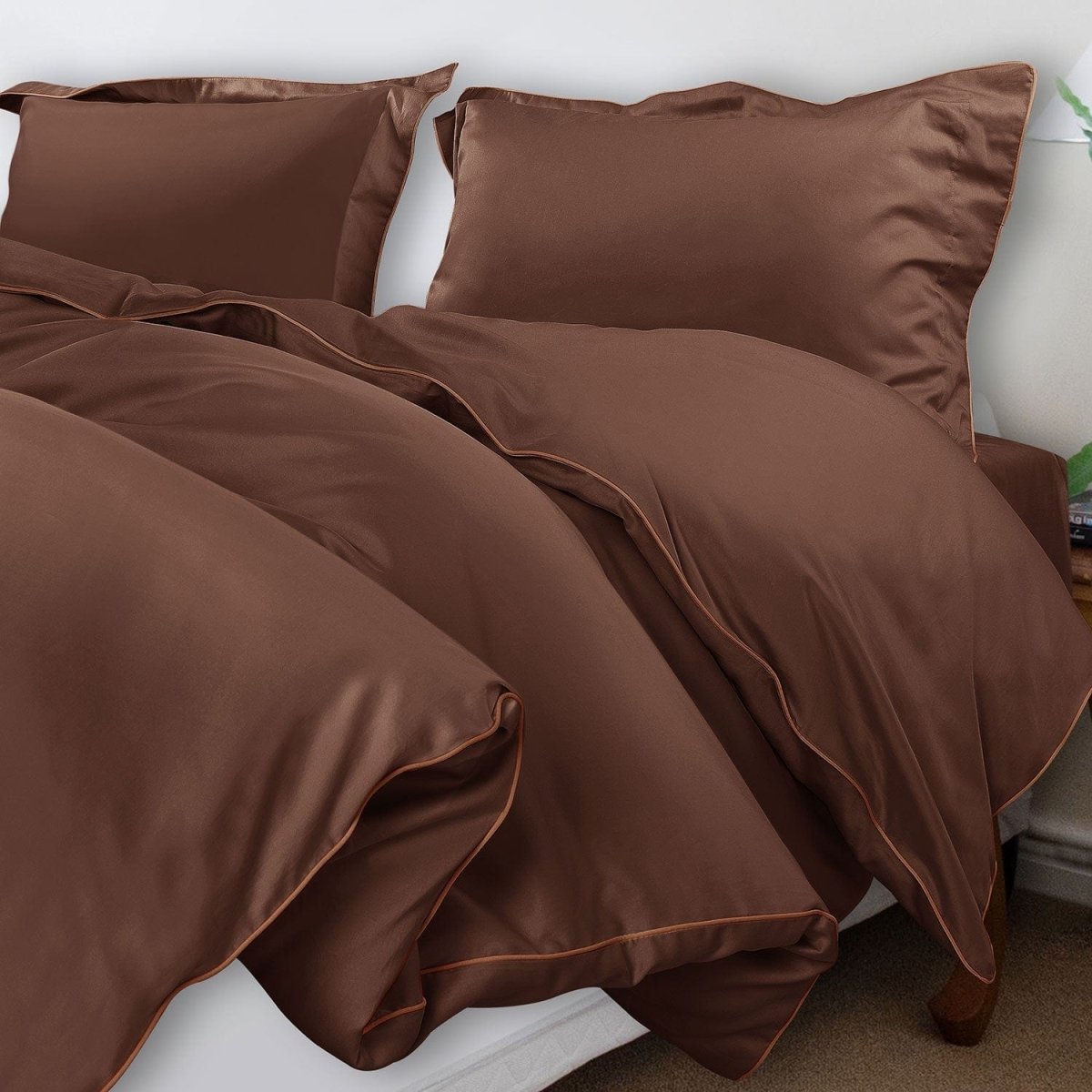 ITALIANEVE – 500 TC katoenen beddengoedset met dekbedovertrek en kussenslopen