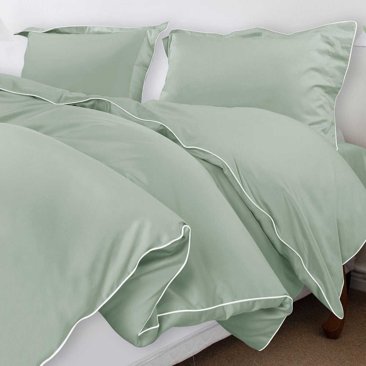 ITALIANEVE – 500 TC katoenen beddengoedset met dekbedovertrek en kussenslopen