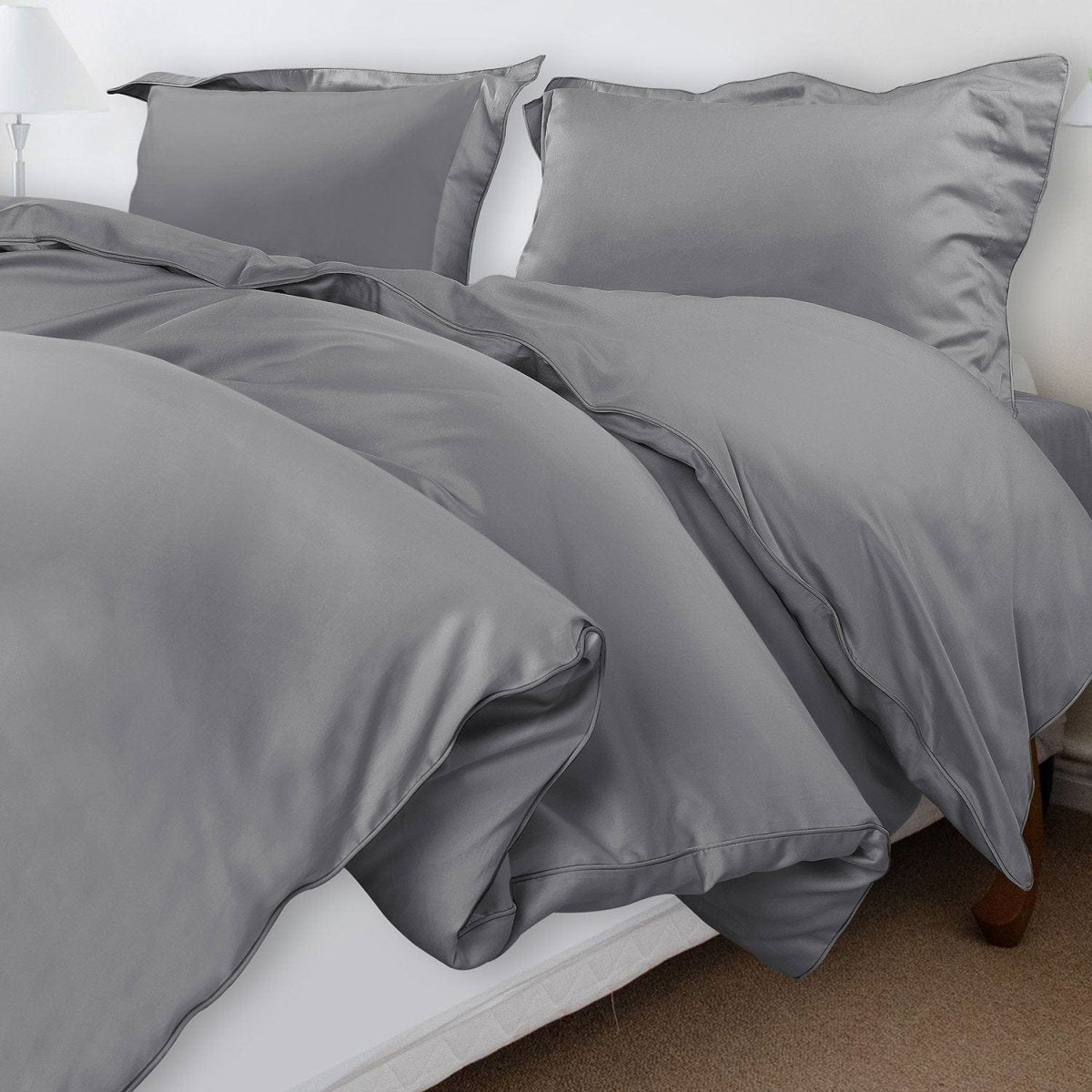 ITALIANEVE – 500 TC katoenen beddengoedset met dekbedovertrek en kussenslopen