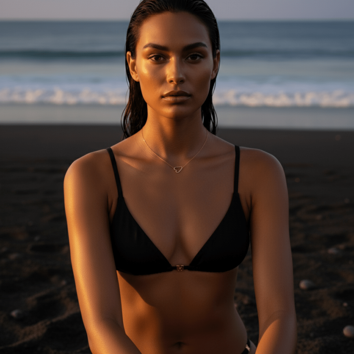 Collar de corazón diminuto de oro - Joyería con colgante impermeable e hipoalergénica