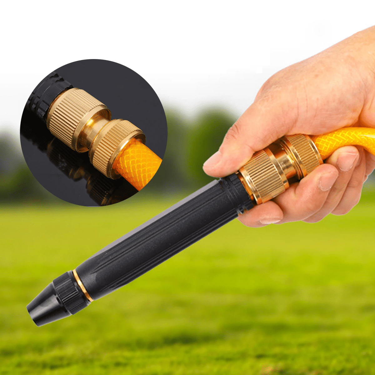 High-Pressure Garden Hose Nozzle with Adjustable Spray Settings – Durable Metal Construction, Rust-Resistant, Fits Standard Hoses-3