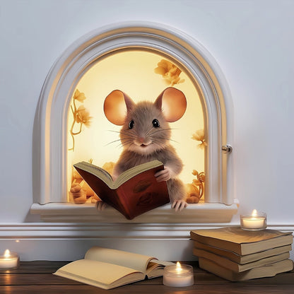DecoraMice 3D Cartoon Wandaufkleber | Niedliche Maus Wandtattoos für Kinderzimmer und Wohnkultur