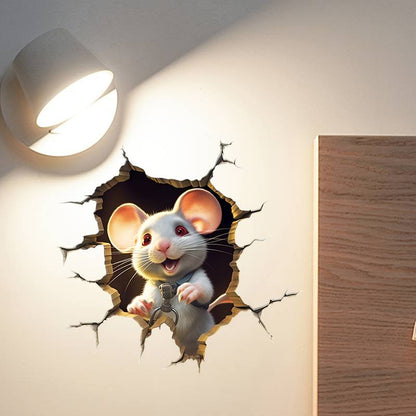 DecoraMice 3D Cartoon Wandaufkleber | Niedliche Maus Wandtattoos für Kinderzimmer und Wohnkultur