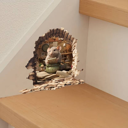 DecoraMice 3D Cartoon Wandaufkleber | Niedliche Maus Wandtattoos für Kinderzimmer und Wohnkultur