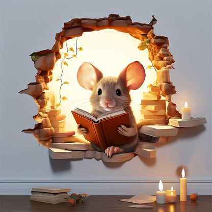 DecoraMice 3D Cartoon Wandaufkleber | Niedliche Maus Wandtattoos für Kinderzimmer und Wohnkultur