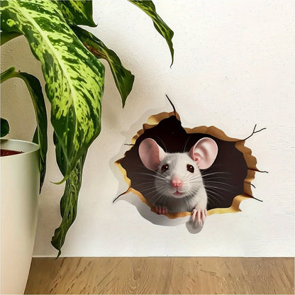 DecoraMice 3D Cartoon Wandaufkleber | Niedliche Maus Wandtattoos für Kinderzimmer und Wohnkultur