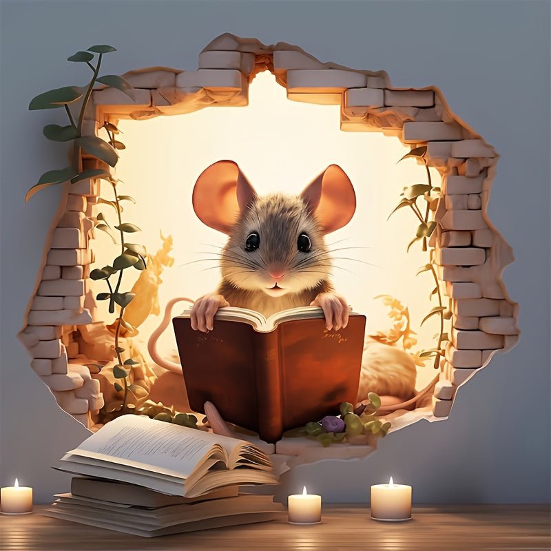 DecoraMice 3D Cartoon Wandaufkleber | Niedliche Maus Wandtattoos für Kinderzimmer und Wohnkultur
