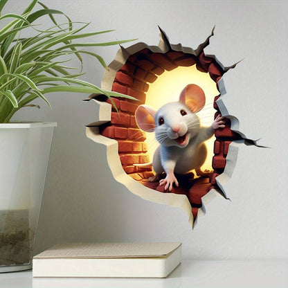 DecoraMice 3D Cartoon Wandaufkleber | Niedliche Maus Wandtattoos für Kinderzimmer und Wohnkultur