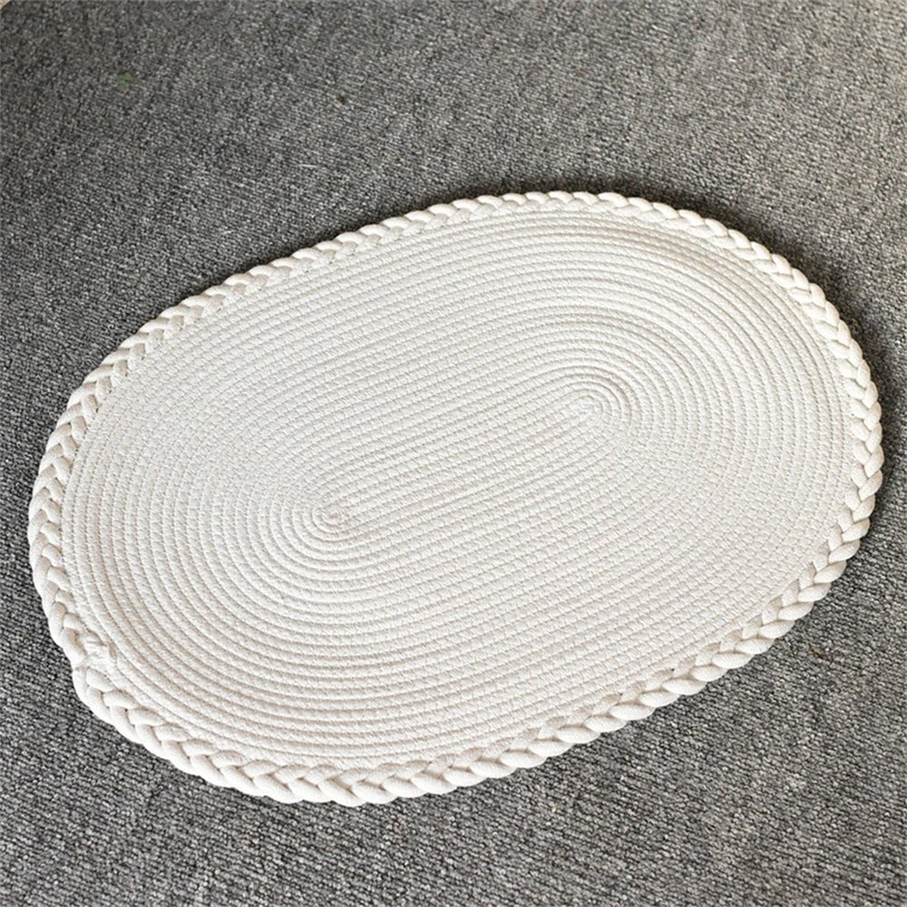 Eco-Friendly Hand-Woven Jute Floor Mat - Non-Slip Cotton Rug for Home Decor 6