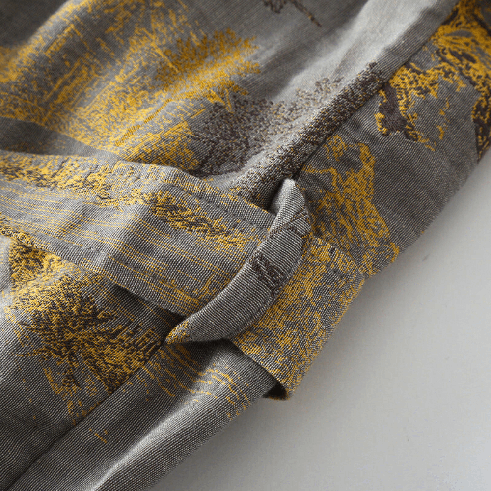 Kimono Baumwoll-Gaze-Bademantel – Retro Unisex Design