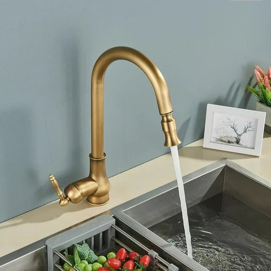 BRONZEFLOW – Antique Bronze Pull-Out Kitchen Faucet with Touch Sensor 3
