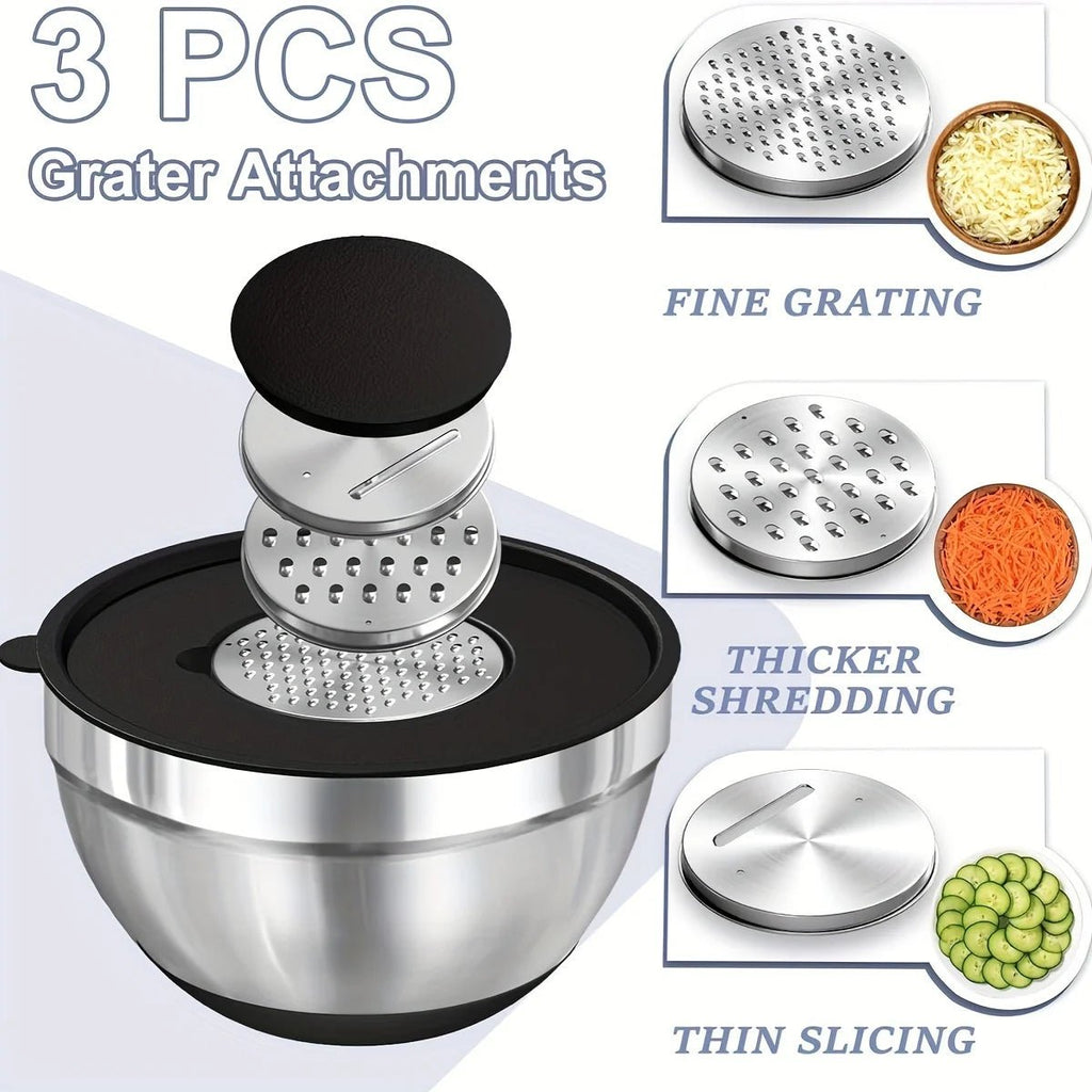 STIRCRAFT PRO – Stainless Steel Mixing Bowl Set with Airtight Lids 4