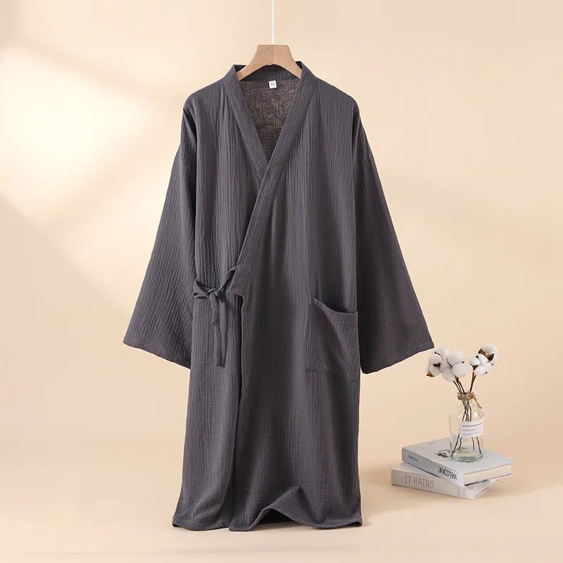 Komfera Premium Katoenen Lounge Kimono | Ademend uniseks badjas voor ontspanning en thuis spa