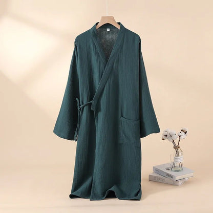 Komfera Premium Katoenen Lounge Kimono | Ademend uniseks badjas voor ontspanning en thuis spa