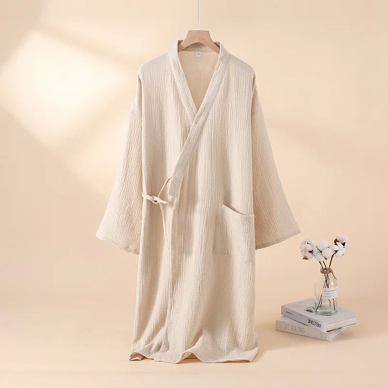 Komfera Premium Katoenen Lounge Kimono | Ademend uniseks badjas voor ontspanning en thuis spa