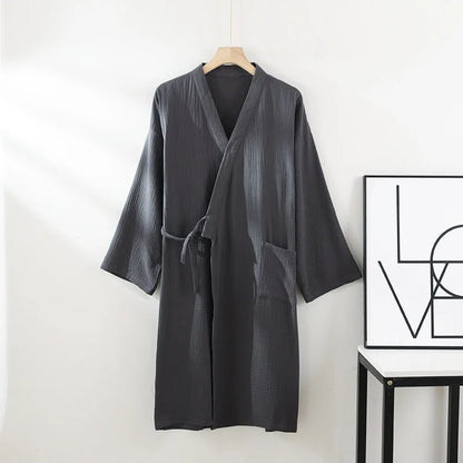 Komfera Premium Katoenen Lounge Kimono | Ademend uniseks badjas voor ontspanning en thuis spa