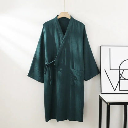 Komfera Premium Katoenen Lounge Kimono | Ademend uniseks badjas voor ontspanning en thuis spa
