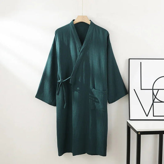 Komfera Premium Katoenen Lounge Kimono | Ademend uniseks badjas voor ontspanning en thuis spa