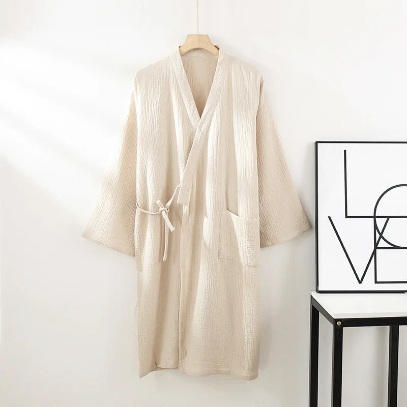 Komfera Premium Katoenen Lounge Kimono | Ademend uniseks badjas voor ontspanning en thuis spa