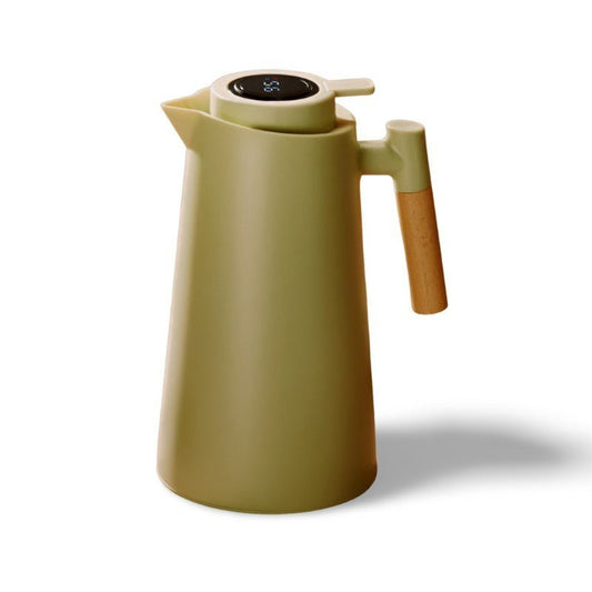Lattea - Thermal Jug with Temperature Display, Leak-Proof & Wooden Handle 0