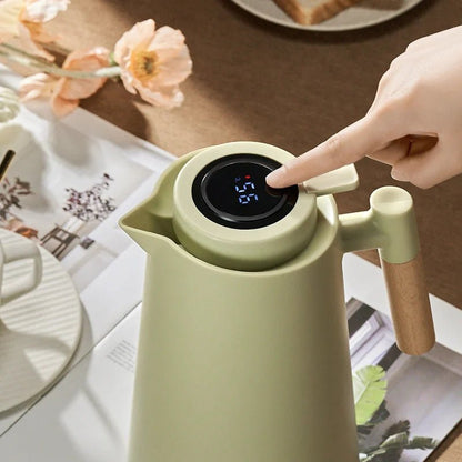 Lattea - Thermal Jug with Temperature Display, Leak-Proof & Wooden Handle 2