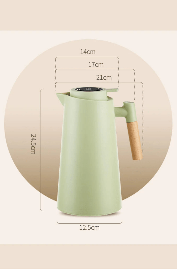 Lattea - Thermal Jug with Temperature Display, Leak-Proof & Wooden Handle 4