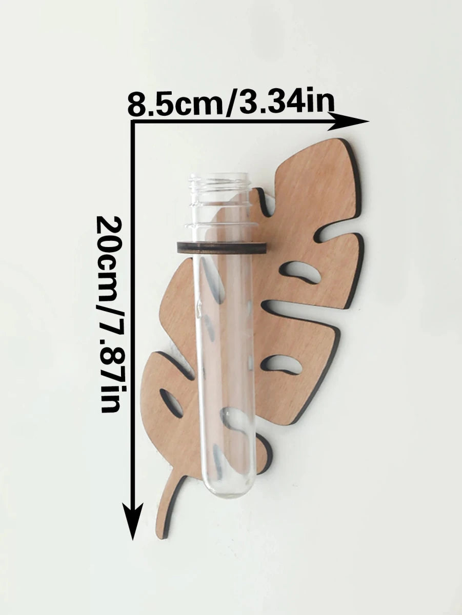 Artisan Leaf Shape Wall Planters - Hand-Carved Wooden Indoor Plant Decor 4