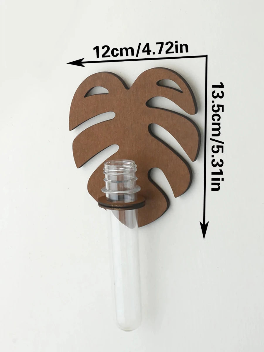 Artisan Leaf Shape Wall Planters - Hand-Carved Wooden Indoor Plant Decor 9