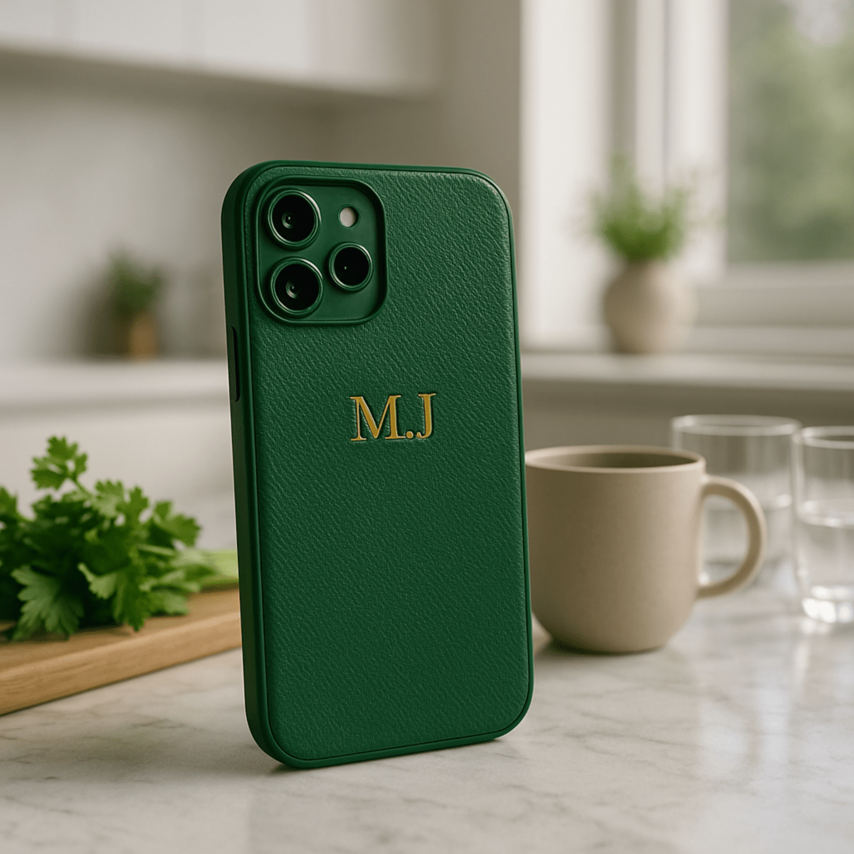 LEATHIQUE – Gepersonaliseerde leren iPhone-hoes met initialen