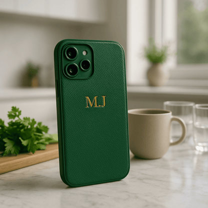 LEATHIQUE – Gepersonaliseerde leren iPhone-hoes met initialen