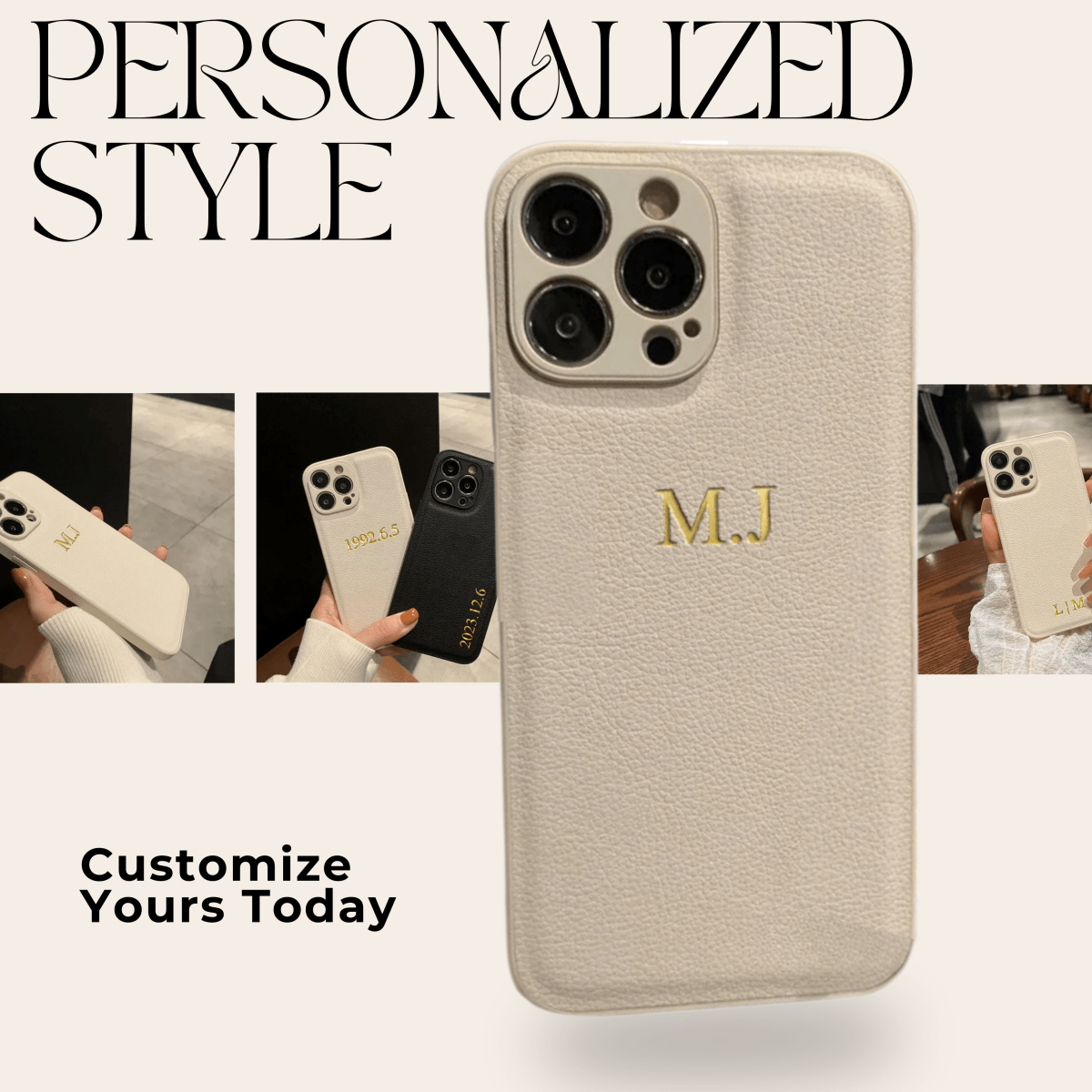 LEATHIQUE – Gepersonaliseerde leren iPhone-hoes met initialen