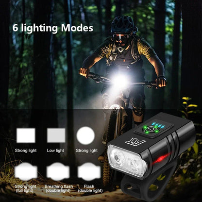 Luce LED per bicicletta - Luce ricaricabile per bicicletta con 6 modalità per una visibilità e una sicurezza ottimali.