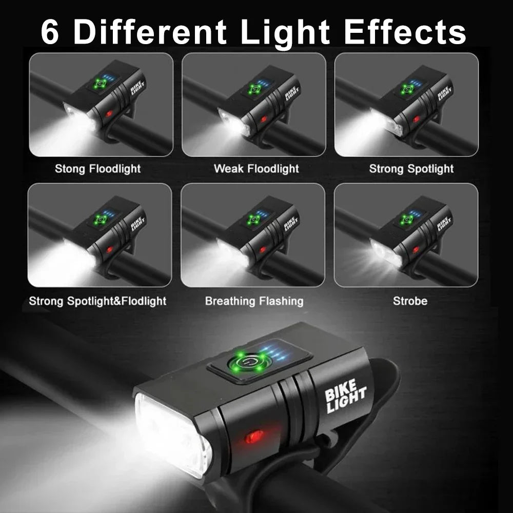 LED Bike Light – Rechargeable USB bike light with 1500 lumens for maximum visibility at night