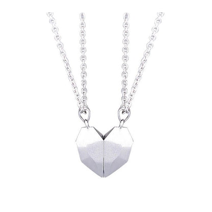  Couple necklace women 2-in-1 with magnetic heart connection for eternal love-1