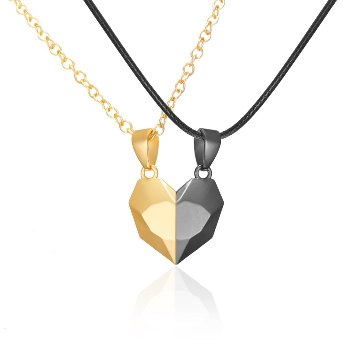  Couple necklace women 2-in-1 with magnetic heart connection for eternal love-4