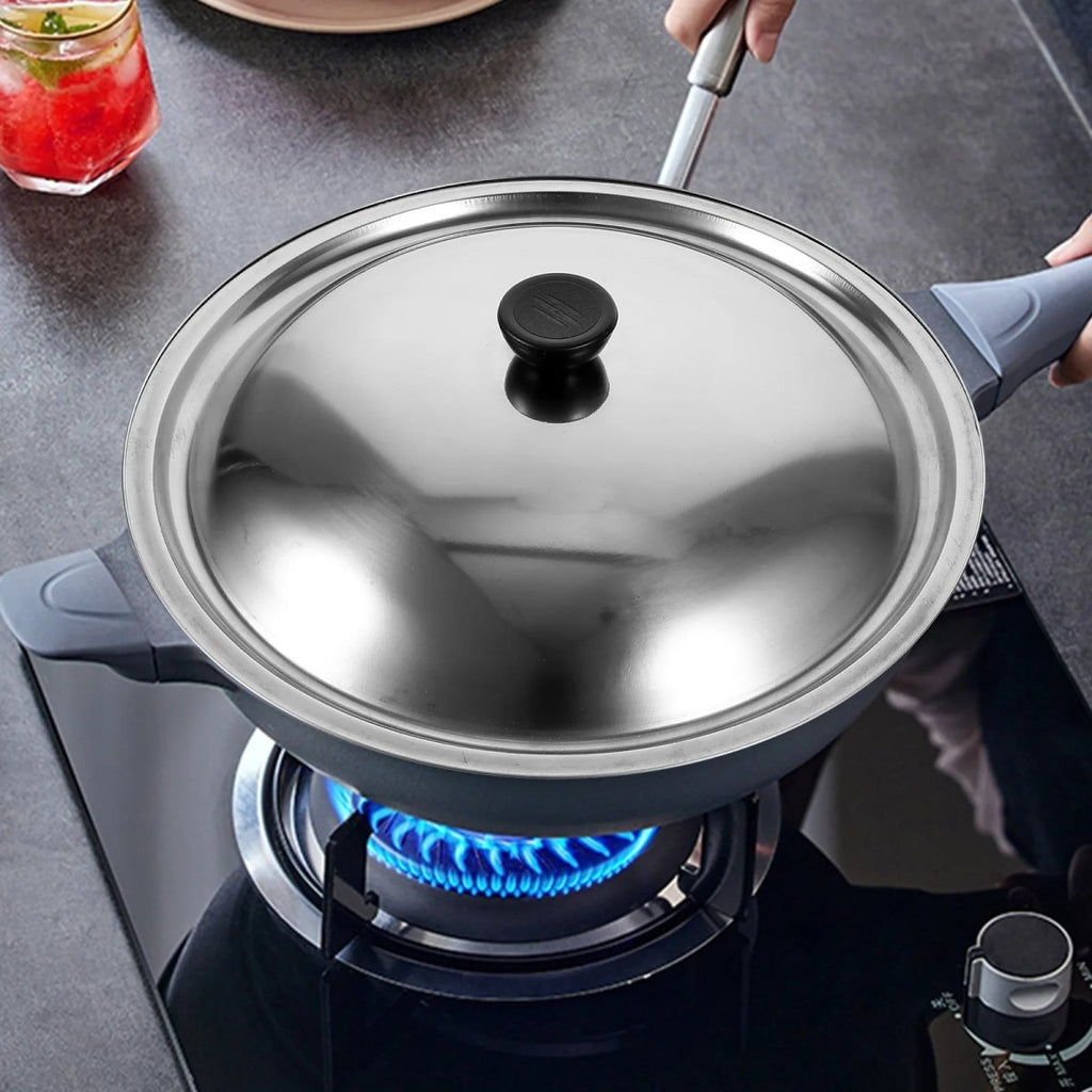 CookShield – Universal Stainless Steel Lid for Pans & Woks