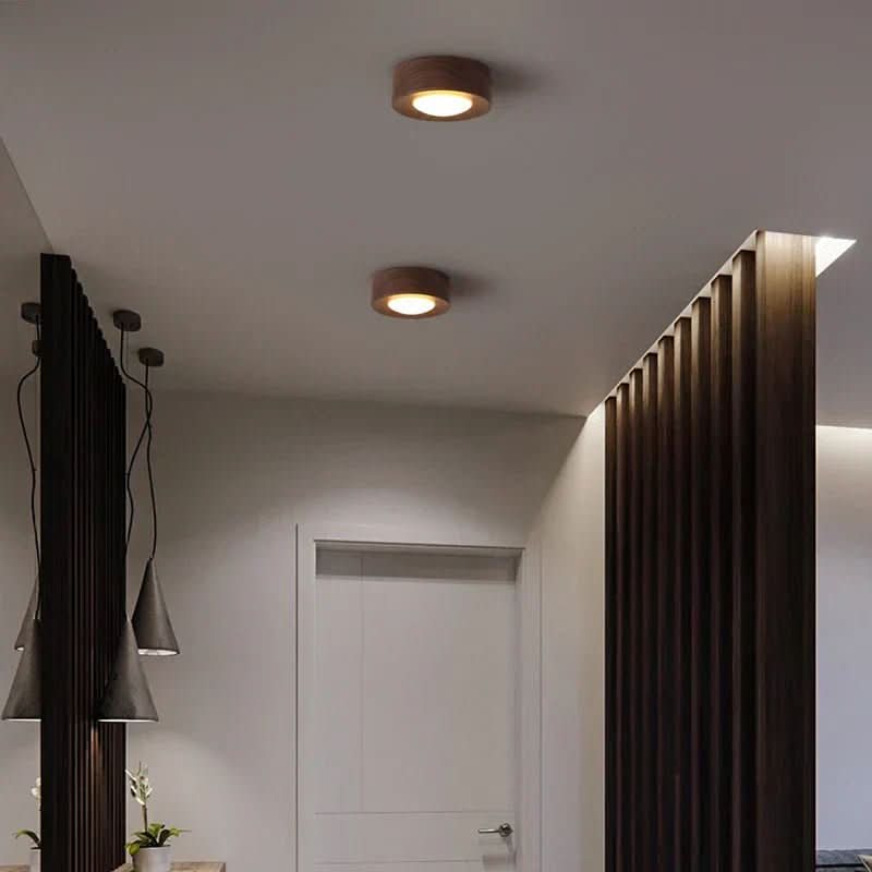 WoodenGlow - Walnut LED Ceiling Lamp with Energy Efficient Light Fixture 4