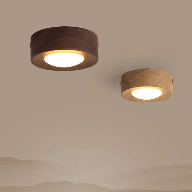 WoodenGlow - Walnut LED Ceiling Lamp with Energy Efficient Light Fixture 0
