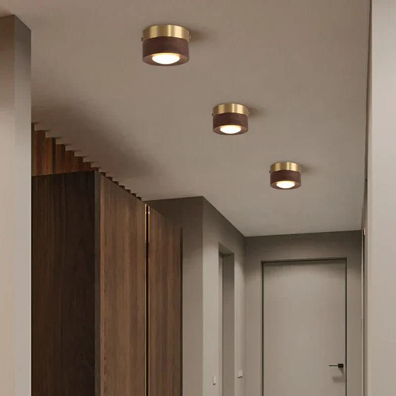 WoodenGlow - Walnut LED Ceiling Lamp with Energy Efficient Light Fixture 3