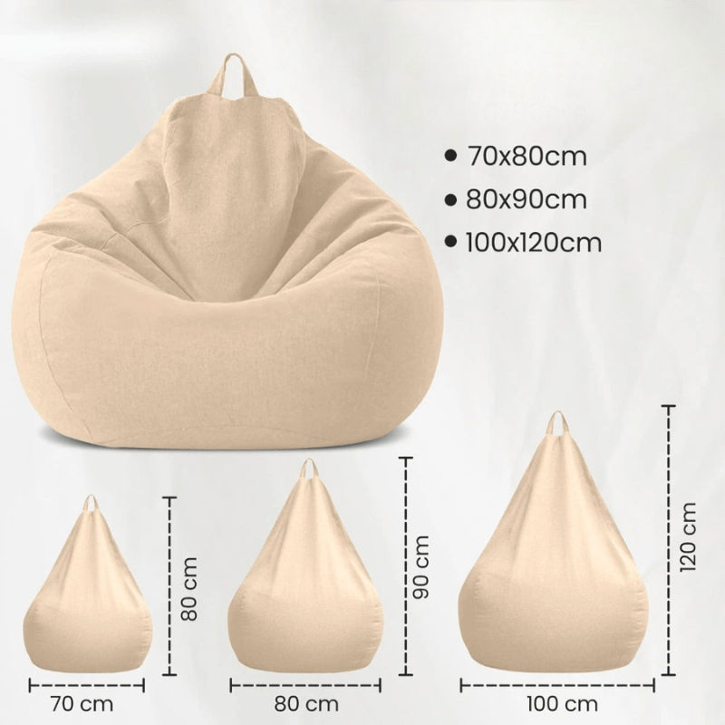 LINARELLO Säkkituoli – Ylellinen Pellavainen Säkkituoli Täydelliseen Mukavuuteen