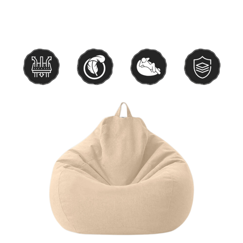 LINARELLO Säkkituoli – Ylellinen Pellavainen Säkkituoli Täydelliseen Mukavuuteen