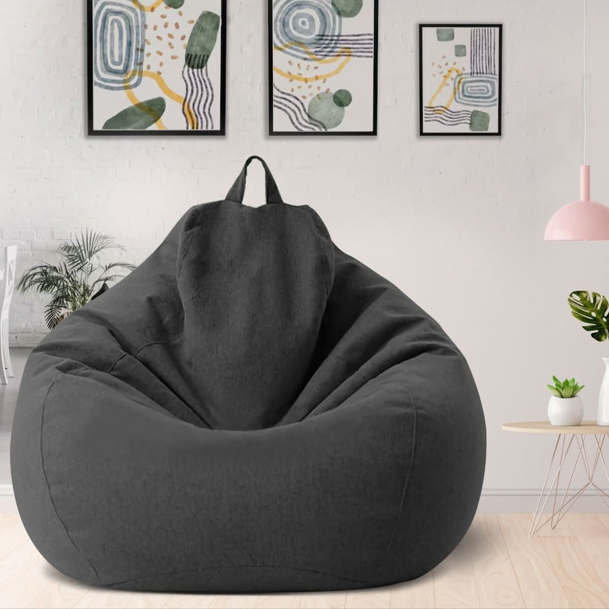 LINARELLO Säkkituoli – Ylellinen Pellavainen Säkkituoli Täydelliseen Mukavuuteen