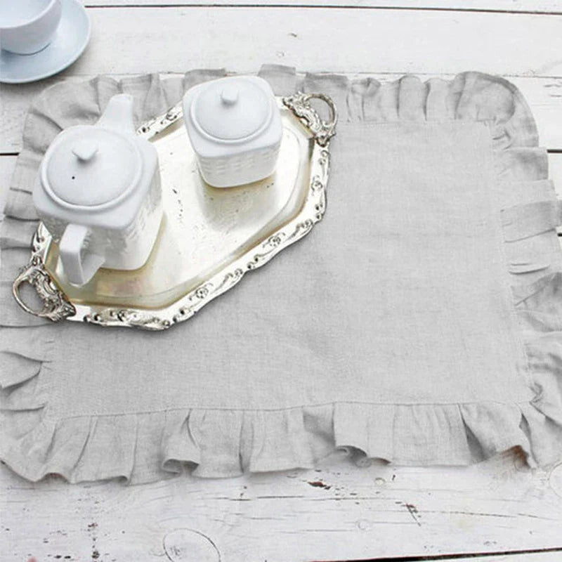 LINENBLOOM – Handcrafted Linen Napkin with Soft Ruffle Edge